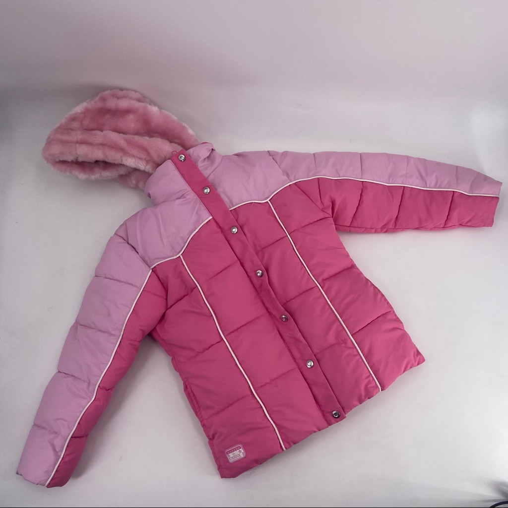 Girls Big Chill Bubblegum Pink Puffer Bubble Winter Coat Jacket Vest Hood